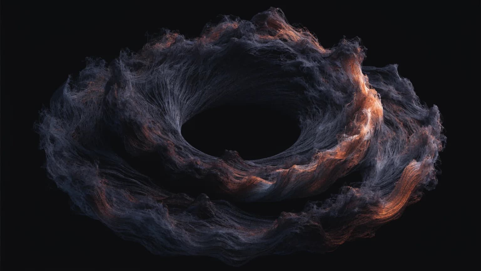 Unequal nocturnal arcs circling a quiet center without a marked endpoint.